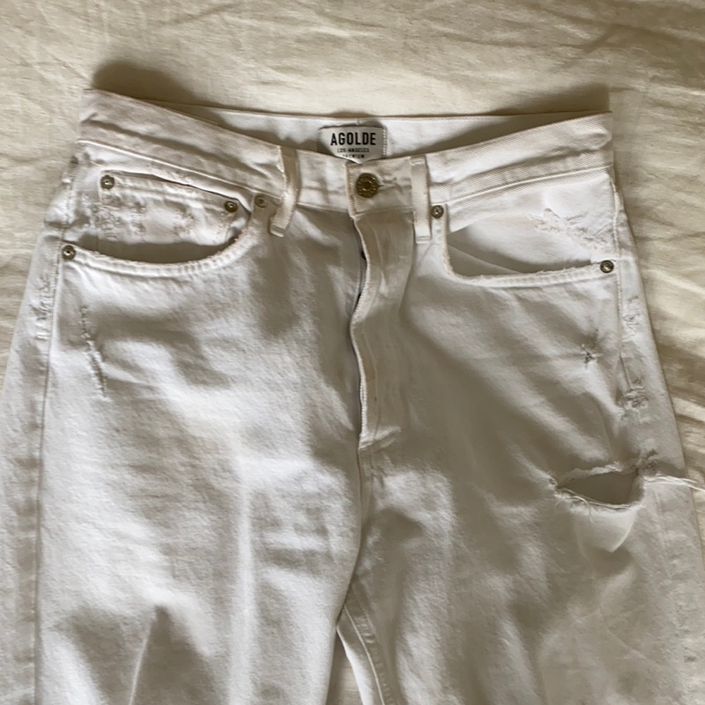 AGOLDE ripped white jeans